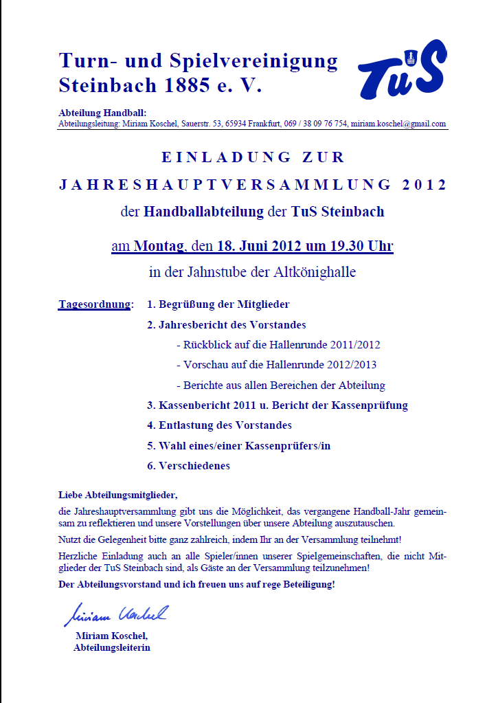 Einladung